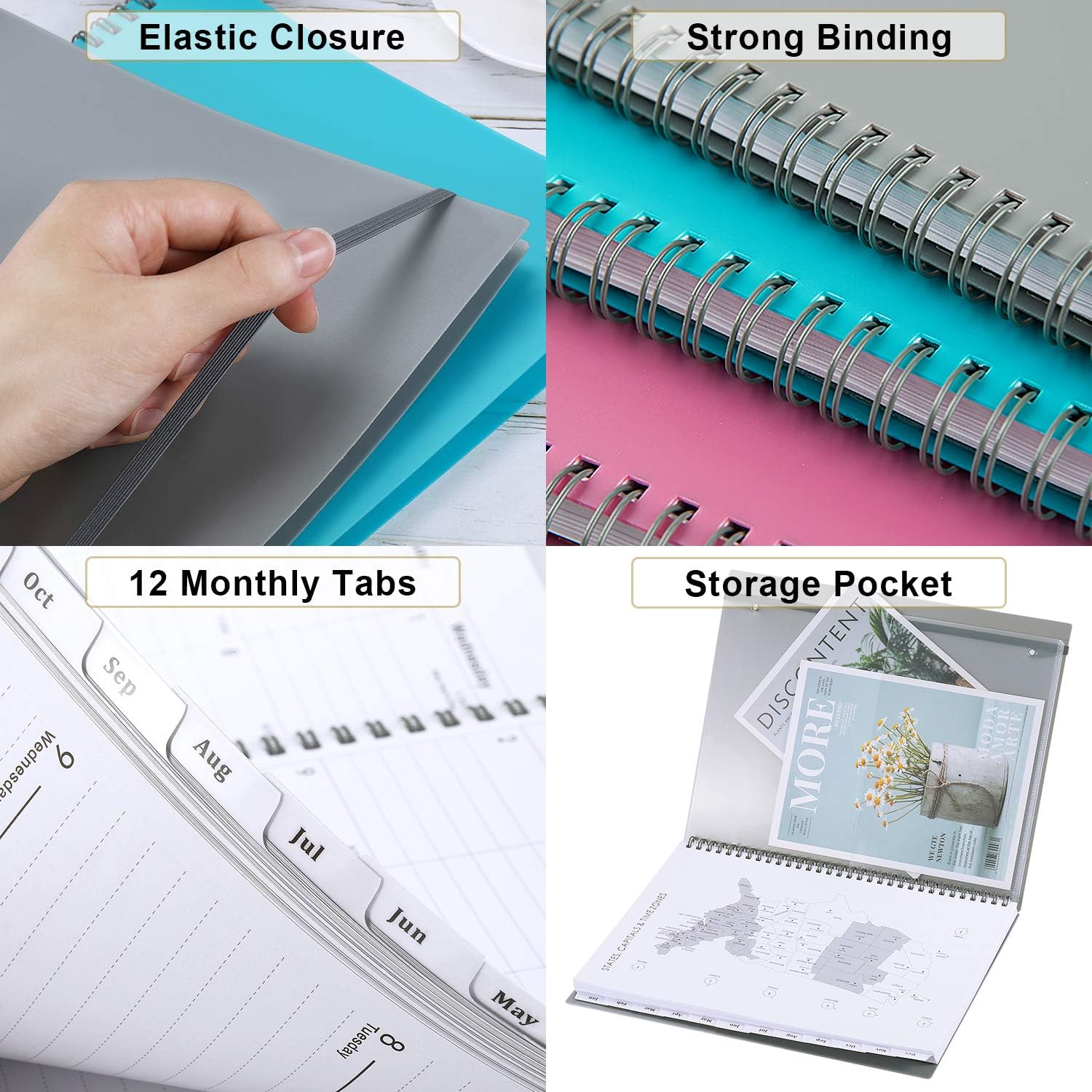 2021-2022 Planner - Weekly & Monthly Planner from Jul 2021-Jun 2022 with Tabs, Elastic Closure and Thick Paper, Back Pocket with 21 Notes Pages, 9" x 11"