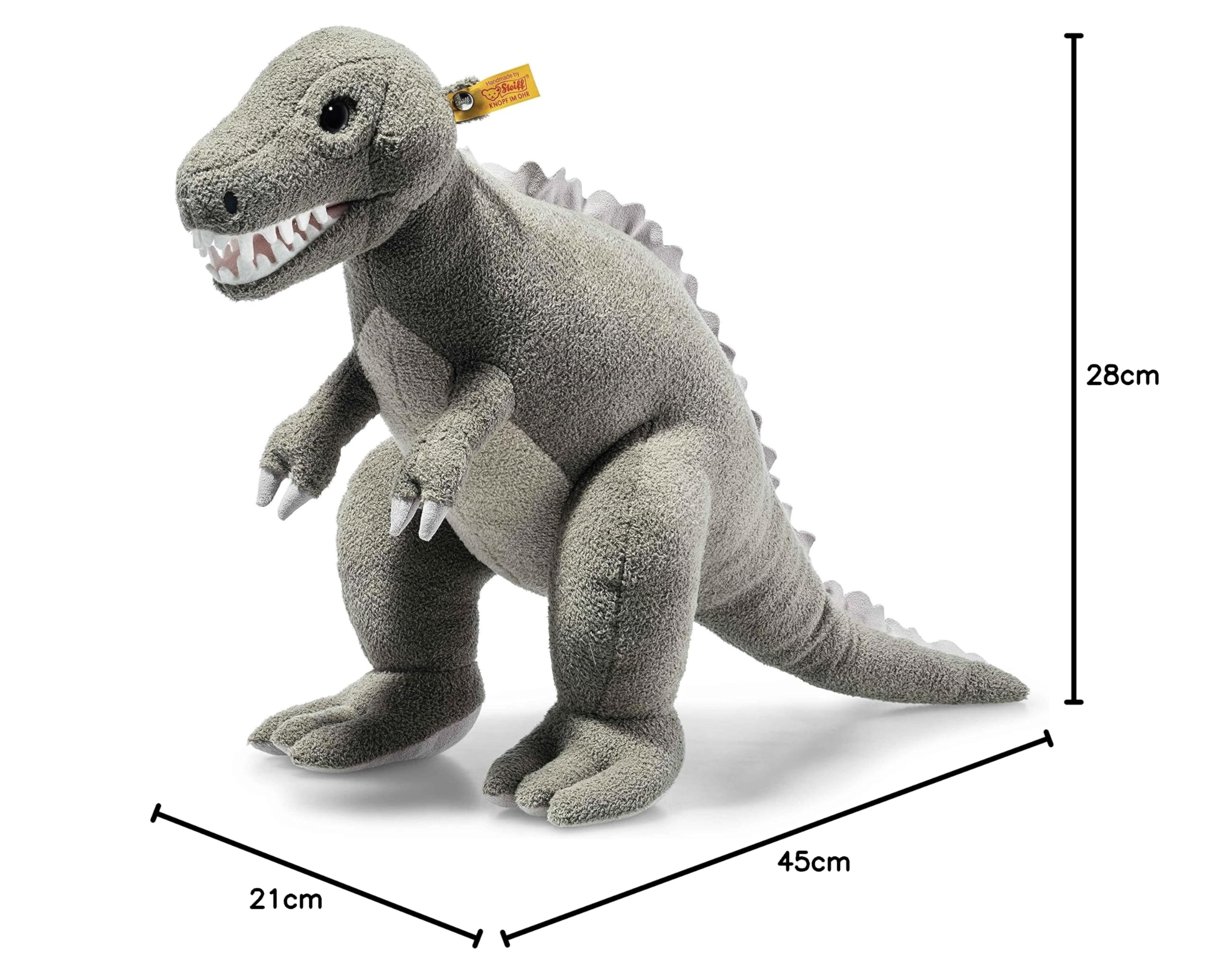 Steiff Thaisen T-Rex - Juguete de Peluche de Dinosaurio niños (Gris, 18 Pulgadas)