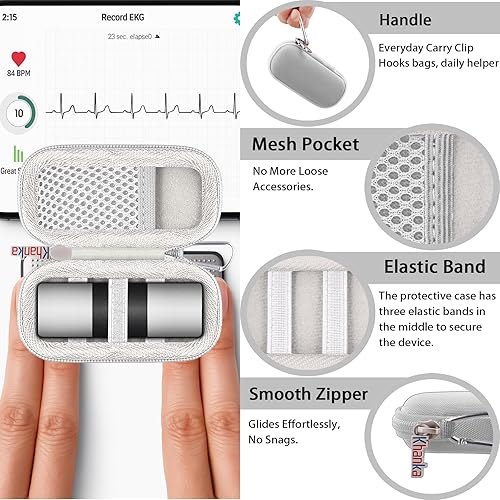 Vista 86 de Khanka Funda rígida de repuesto para AliveCor Kardia Mobile ECG/KardiaMobile 6L EKG (oro rosa)