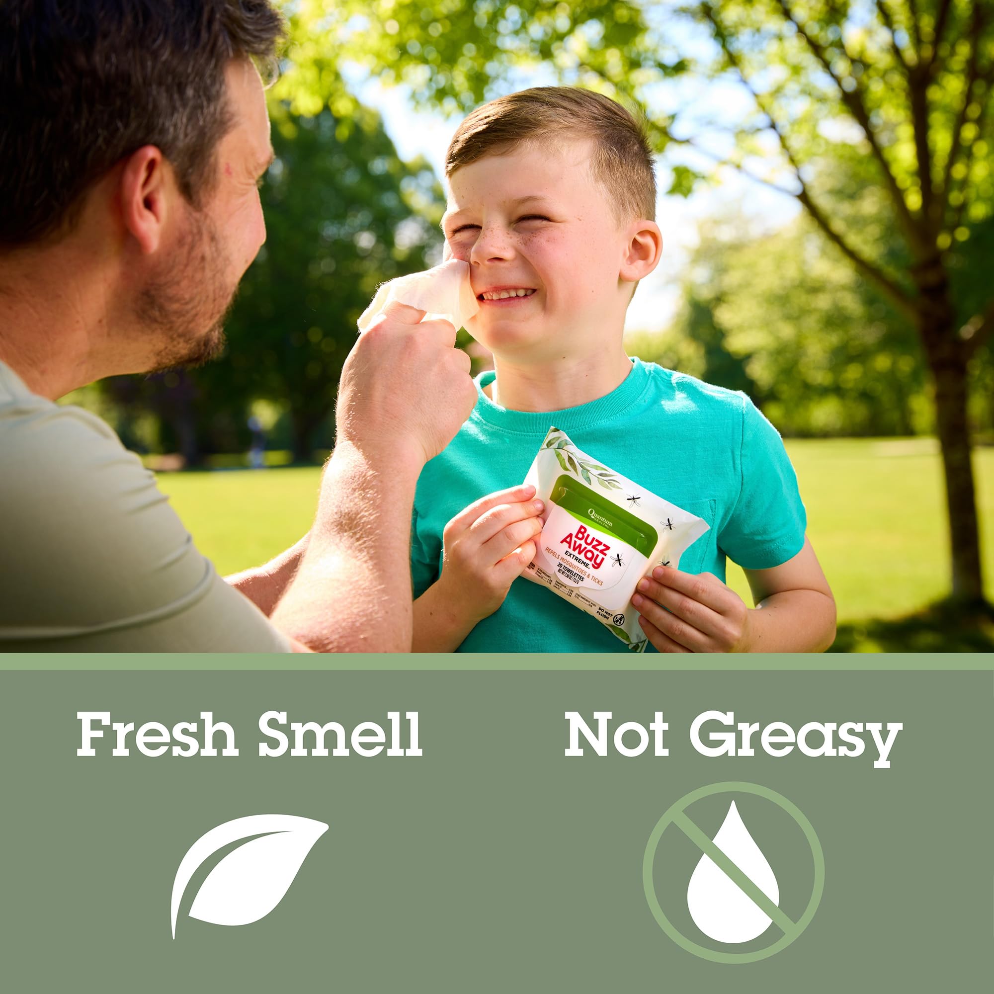 Quantum Health Buzz Away Extreme DEET Free Insect Repellent Wipes - Travel-Friendly Citronella Oil Mosquito & Tick Outdoor Bug Repellent Towelettes, Kids & Adults - 20 Individual Wipes thumbnail 6