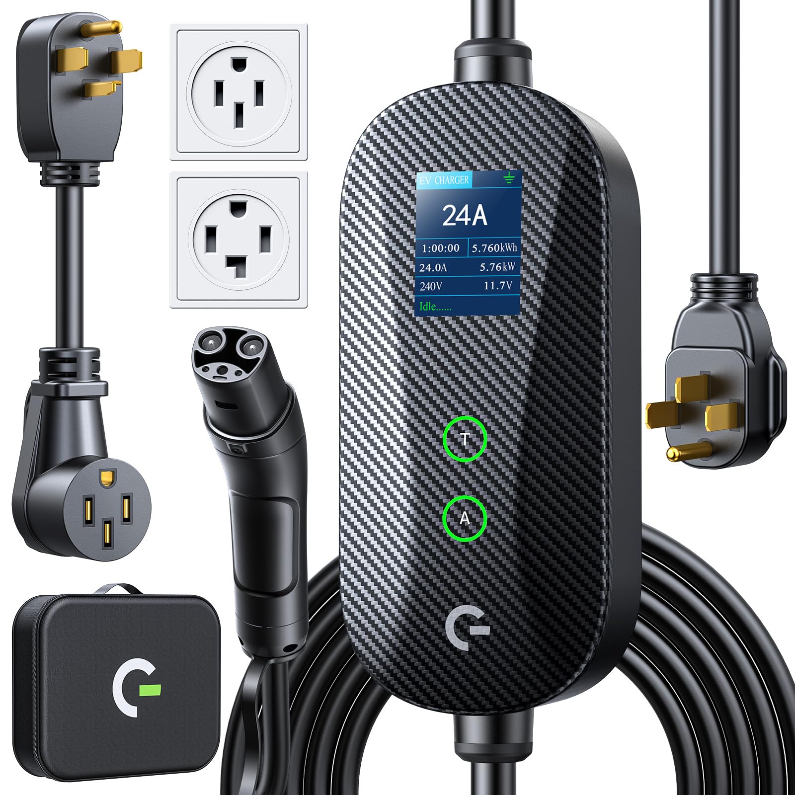 Amazon.com: Grasside Carbon Fiber Level 2 Tesla Charger, 24A