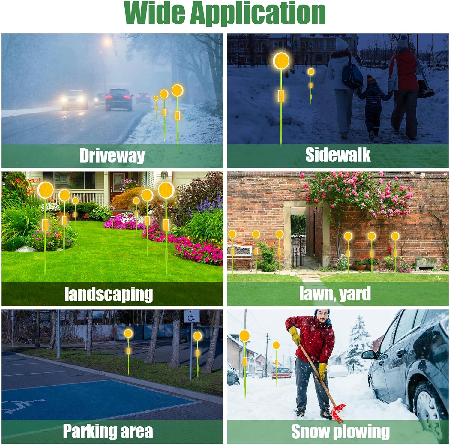 12Pcs Driveway Markers Reflectors,Reflective Markers for Snow Plowing, 50.5Inch Fiberglass Pole Double Sided Reflectors - Image 3