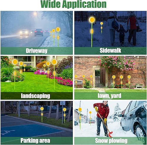 Miniatura 3 de Marcadores reflectores de entrada, marcadores reflectantes profesionales para arado de nieve, reflectores de doble cara de poste de fibra de vidrio