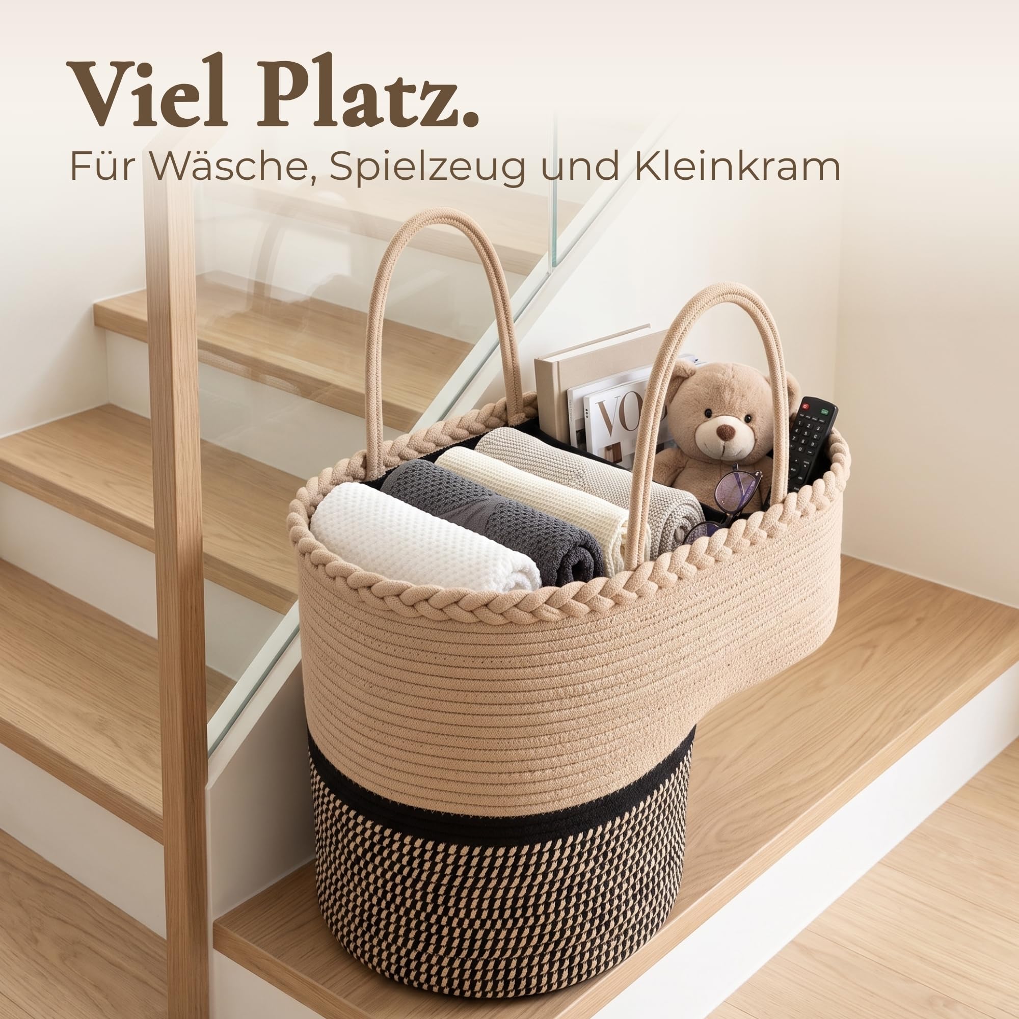 Treppenkorb Stufenkorb | Treppentasche aus 100% Baumwolle | stair basket