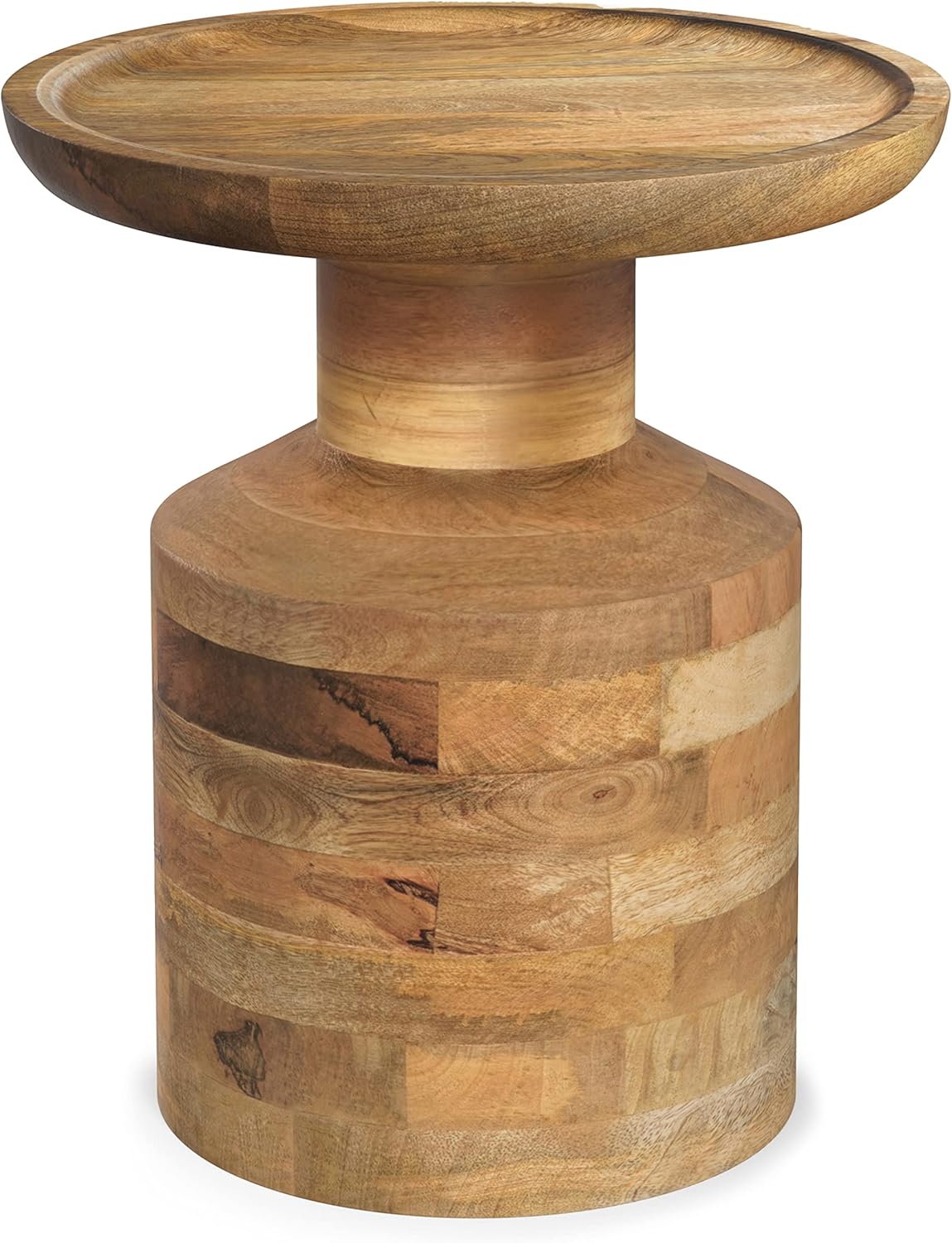 SIMPLIHOME Haynes 16-inch Wide Solid Mango End Table in Natural, Handcrafted Boho-Style Accent Table for Living, Bedroom, or Home Office, Assembled