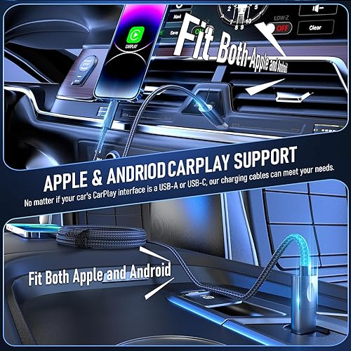 Miniatura 6 de Cable de carga 4 en 1, cable USB a USB C de 240 W de 10 pies, cable de carga rápida con puerto tipo CUSB AL para iPhone 161514 Series MacBook iPad