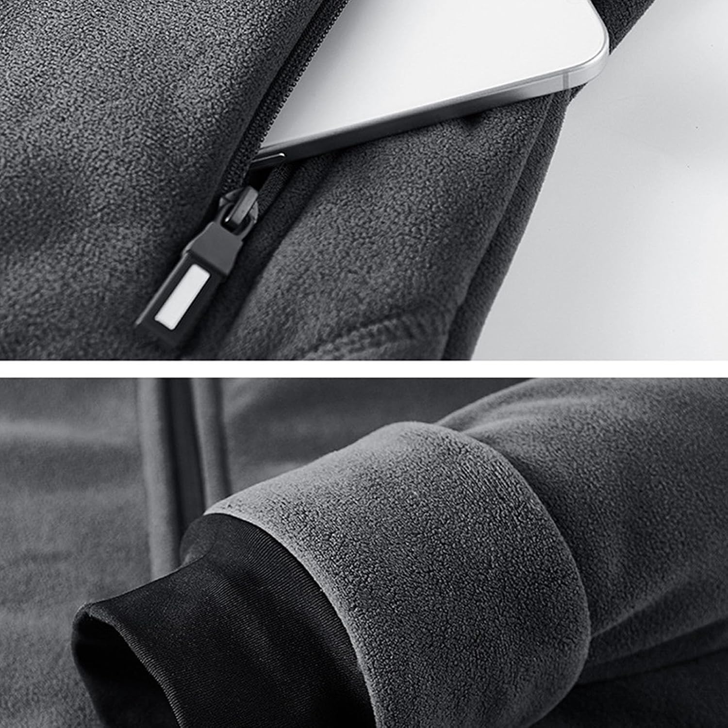 Men Full Zip Hoodie Coats with Pockets:Fashion Long Sleeve Winter Warm Hiking Jackets Loose Fit Workout Coat