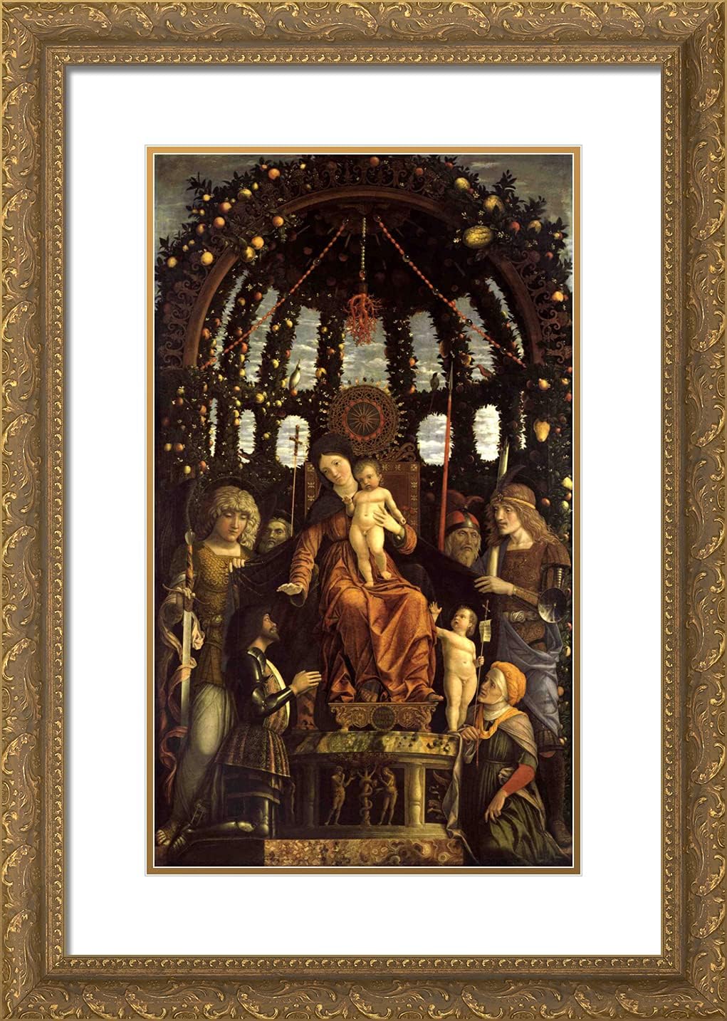 ArtDirect Mantegna, Andrea 18x24 Gold Ornate Framed Art Print with Double Matting Titled: Christianity, Saints and Apostles