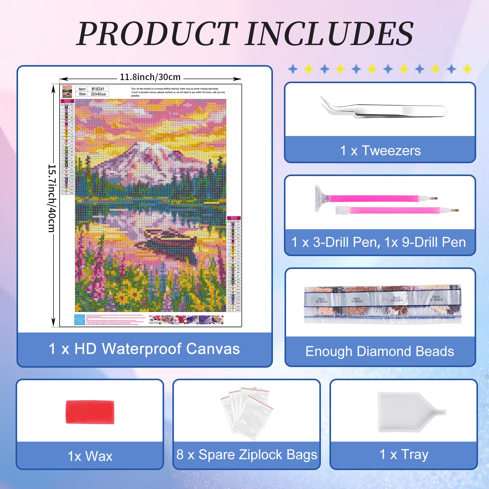 Snow Mountain Diamond Painting, 5D Lake Landscape Diamond Art Kits for Adults Beginners, DIY Boats Full Round Dots Drill Gem Art Kit for Gift Home Wall Decor 12 x 16 Inch - 4