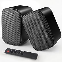RIOWOIS 25W*2 Powered Bookshelf Speakers, 3 Inch Bluetooth/AUX/Optical/TV ARC for Turntable Record Player and Computer