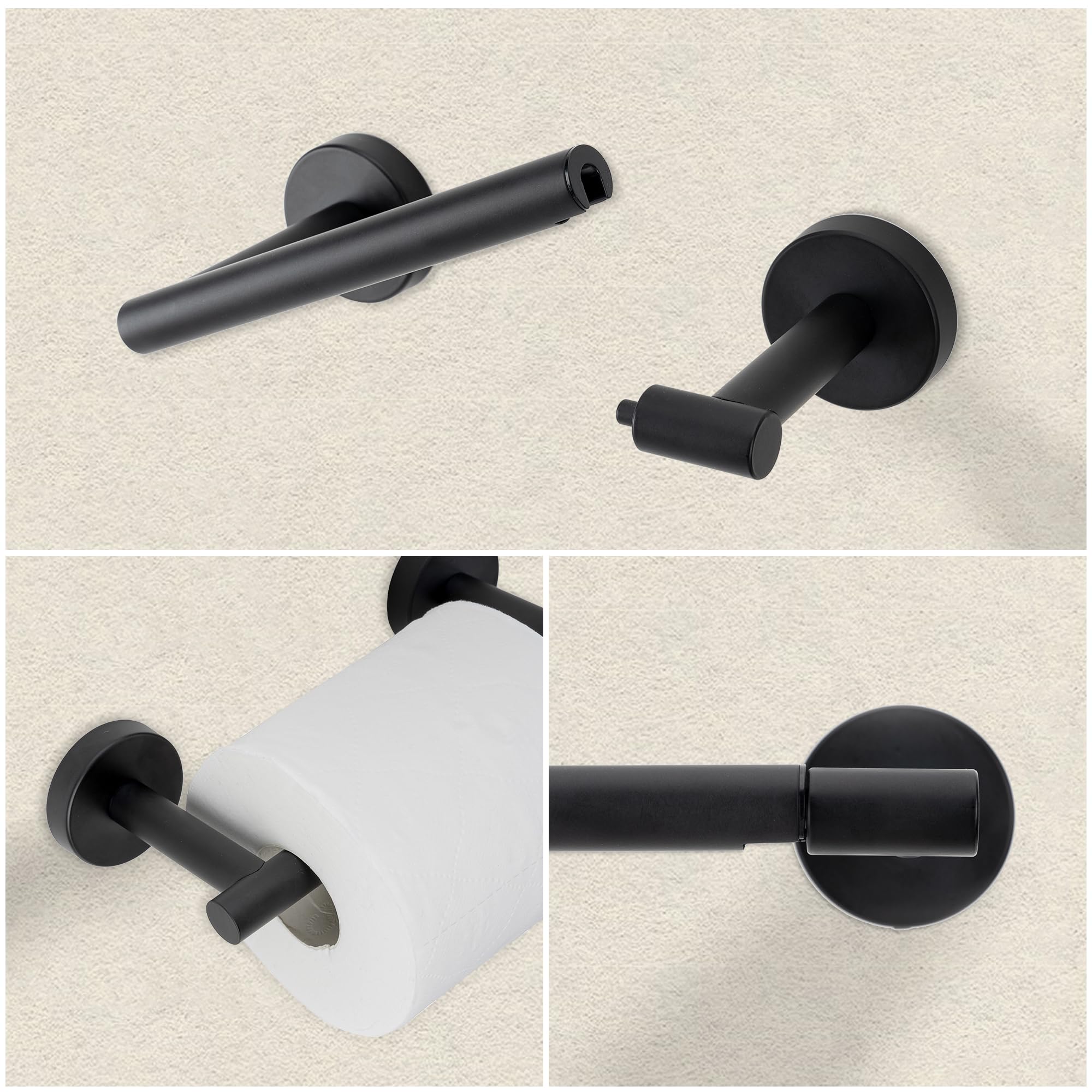 Matte Black Toilet Paper Holder,Black Toilet Paper Holder Wall Mount for SUS 304 Stainless Steel - Image 3