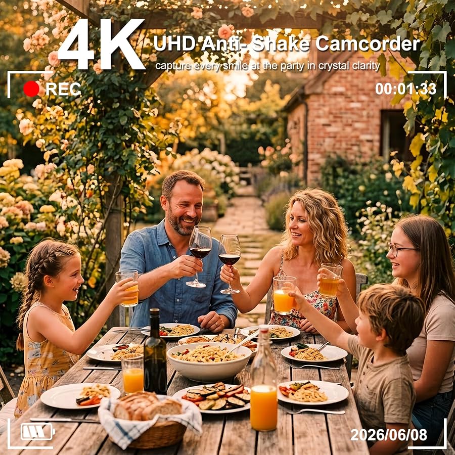 4K 48MP Video Camera for YouTube, Compact Camcorder with, photo 2 of 4