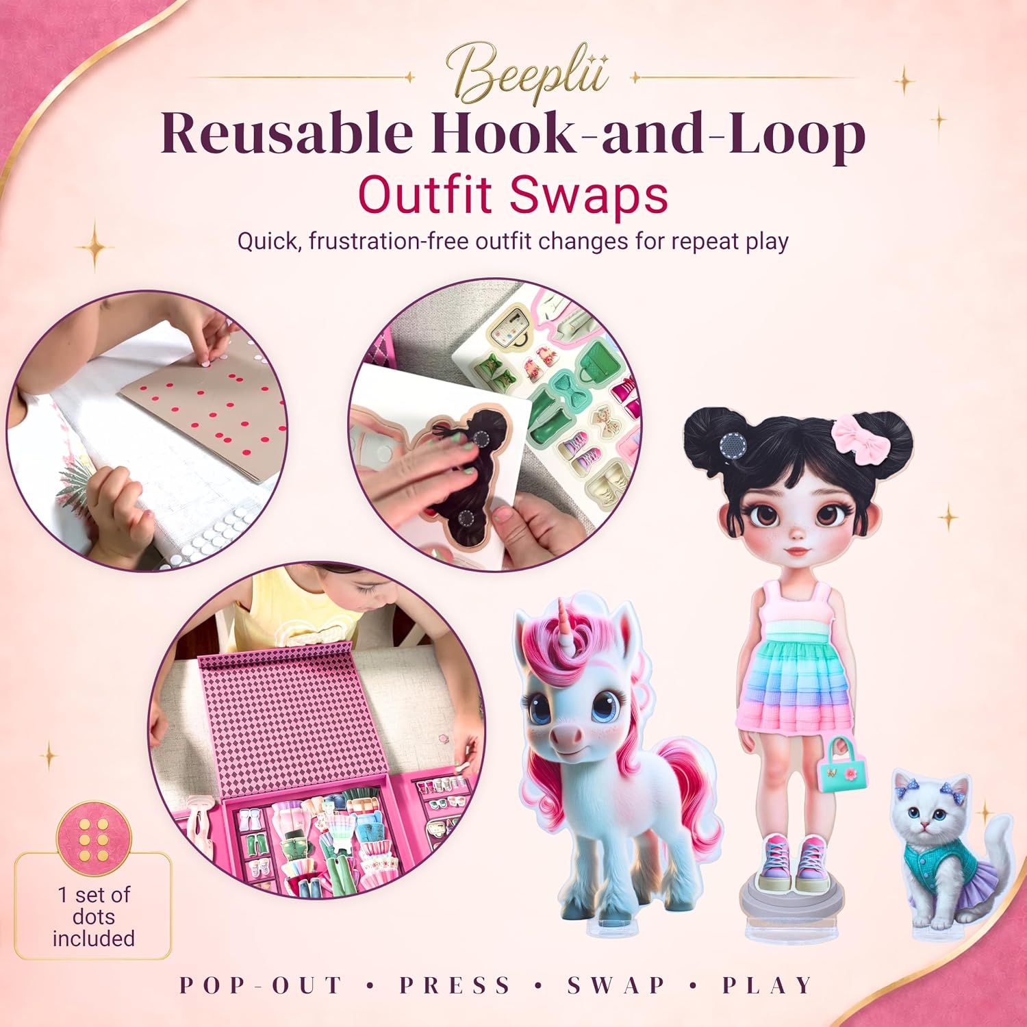 Dress Up Dolls for Girls – Meet Mia Premium Paper Doll Kit, Flip & Play Wardrobe & Showcase Studio, 50+ Reusable Mix & Match Outfits – Screen-Free Birthday Gift for 5 6 7 8 9 Year Old Girls