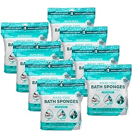 Scrubzz Disposable No Rinse Bathing Wipes for Sensitive Skin - All-in-1 Single Use Shower Wipes, Simply Dampen, Lather, and Dry Without Shampoo or Rinsing (Sensitive Skin, 8-Pack)