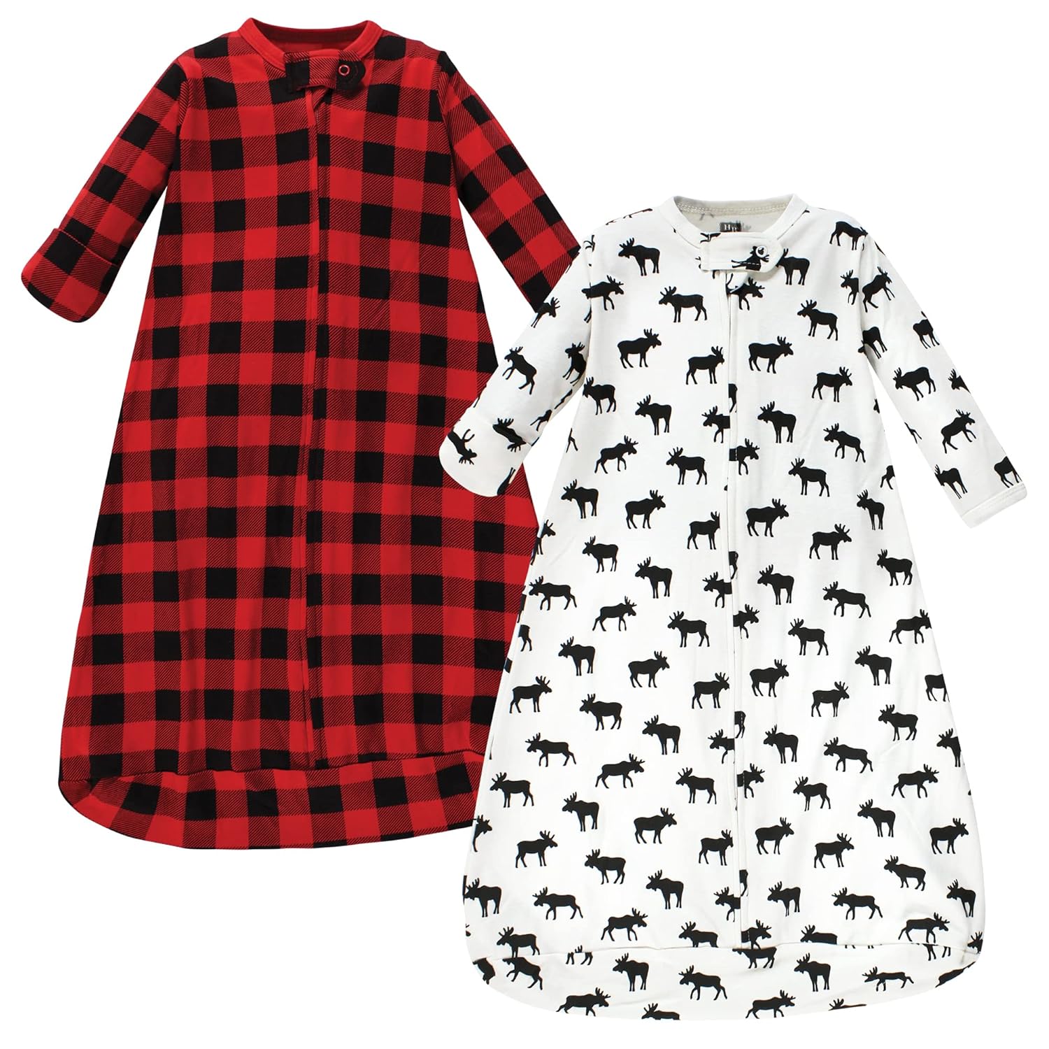 Hudson Baby Unisex Baby Cotton Long-Sleeve Wearable Sleeping Bag, Sack, Blanket, Moose, 0-3 Months