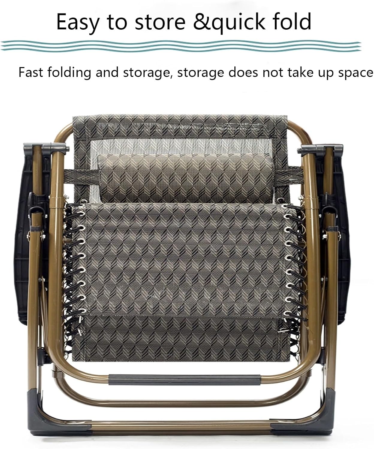 Patio Chairs Oversized Zero Gravity Chair Lounge Chair Outdoor Furniture Camping Chairs Lawn Chairs Reclining With Cup Holder lawn Camping lunch Break beach black 70*25*31in 440 Lbs ( Color : Black )