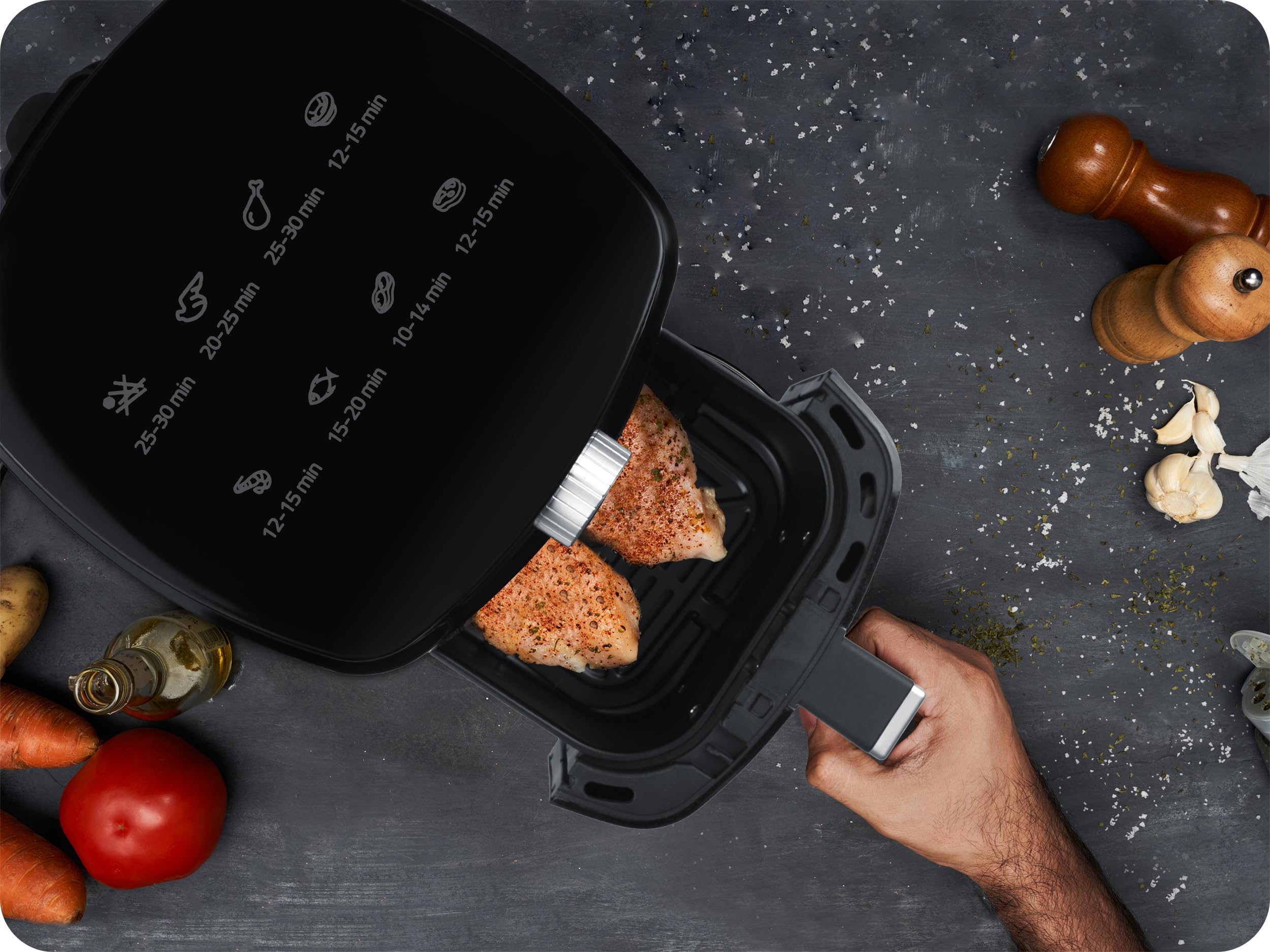 Berdsen Frytkownica beztłuszczowa na gorące powietrze - Air Fryer - 1000 W 2,5 L - 8 programów - Czarna