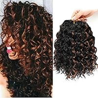 Vista 30 de Gogo Curl Cabello de Ganchillo Rizado de 8 Pulgadas Cabello Corto Rizado de Ganchillo para Mujeres Negras Rizos de Playa Onda de Agua Cabello Rizado
