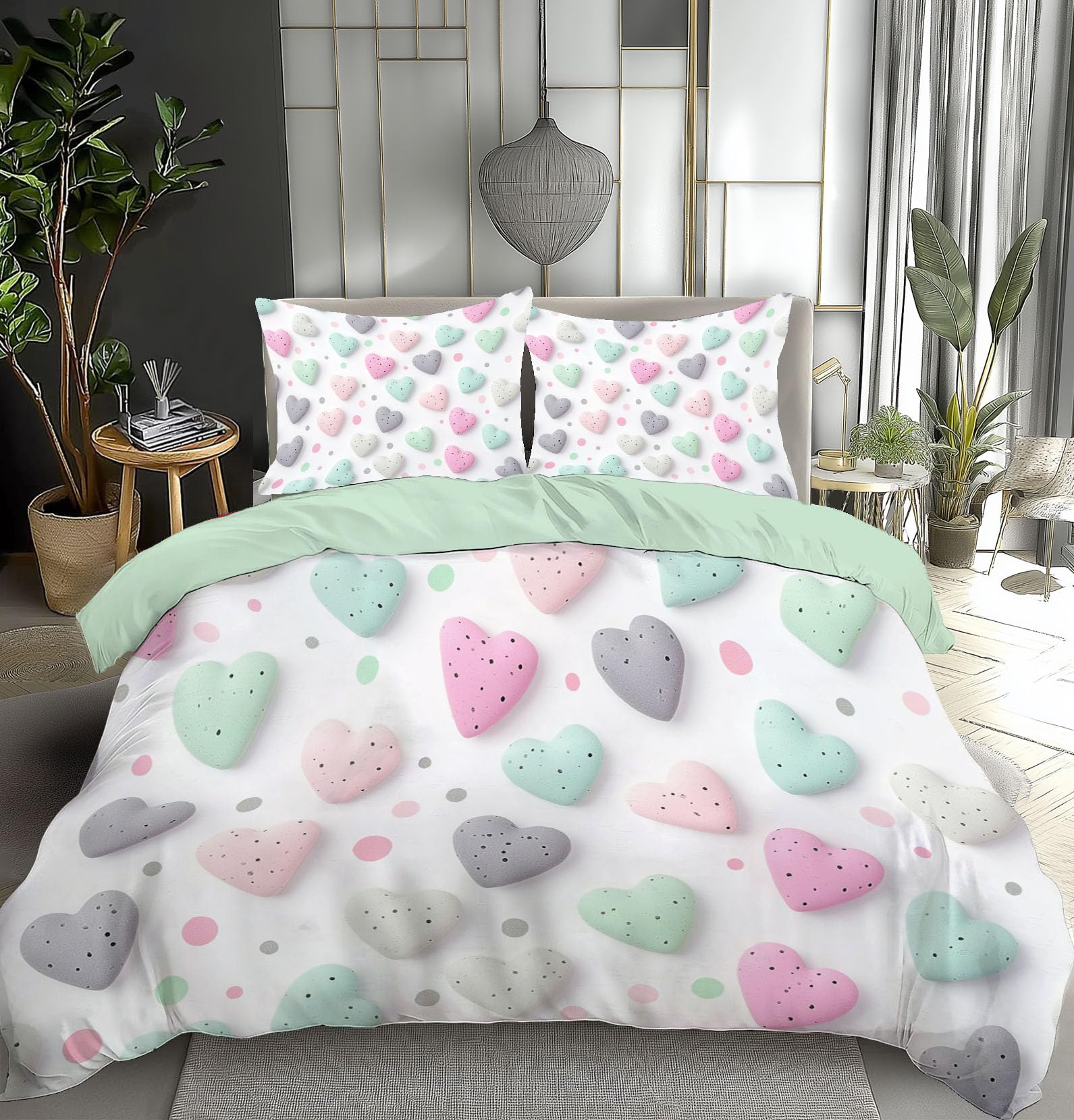 Housse de couette 220x240 blanche avec fermeture éclair parure de lit 3 pièces microfibre douce