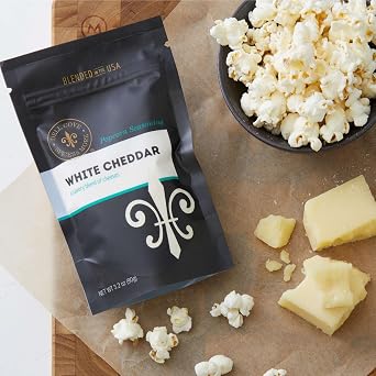 White Cheddar Popcorn Seasoning | Non-GMO & Gluten Free | Vegetarian | Real Gourmet Popcorn, Cheesy Low Sodium Popcorn Seasoning | Dell Cove Spices - 3.2 oz