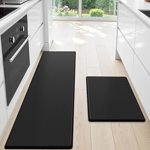 Miniatura 8 de Tapete de cocina, 2 piezas de alfombras de cocina, tapetes de cocina acolchados para piso, tapete antifatiga, juego de alfombras de cocina, tapete