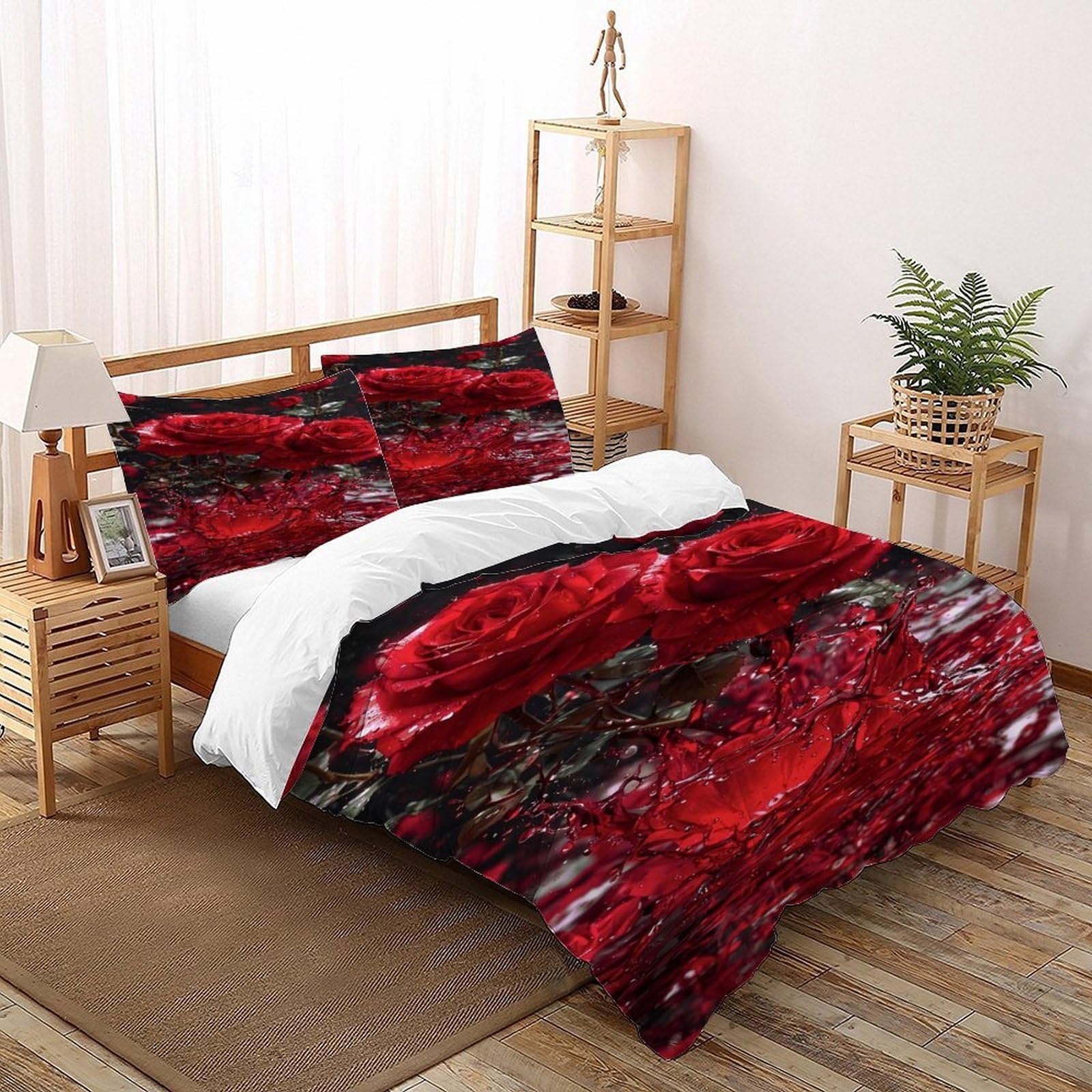 Housse de couette red rose 3D pour transformer l'ambiance de la chambre