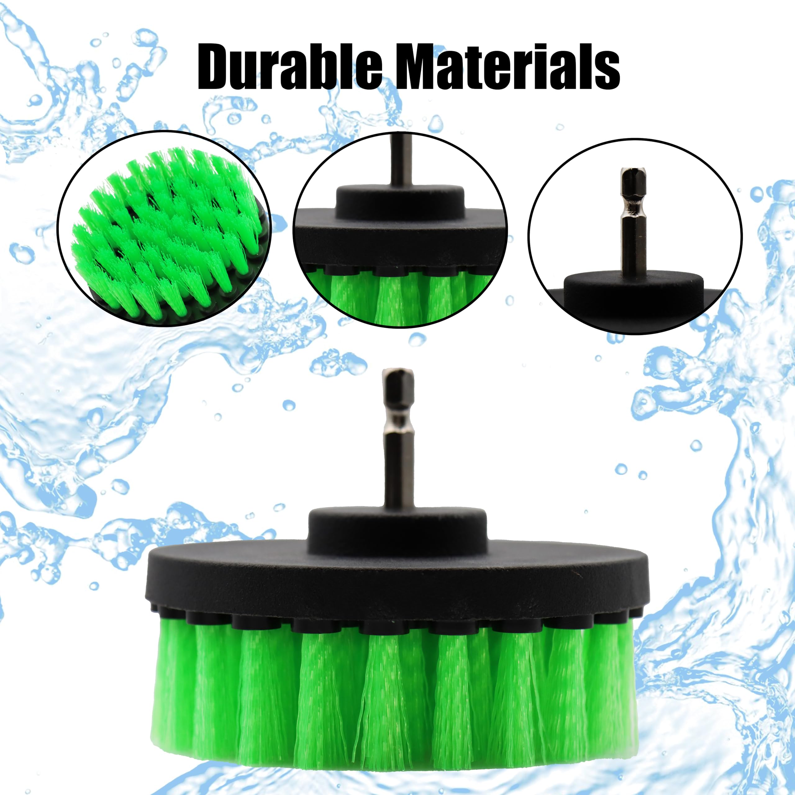 Grip - Juego de 4 cepillos de limpieza para taladro eléctrico, superficies de baño, bañera, ducha, azulejos, lechada