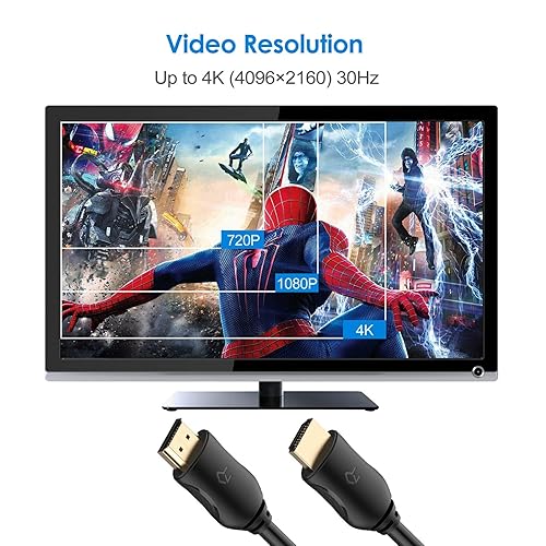 Miniatura 3 de Cable HDMI Rankie cable HDTV de alta velocidad compatible con Ethernet 3D 4K y retorno de audio 2 unidades 6ft