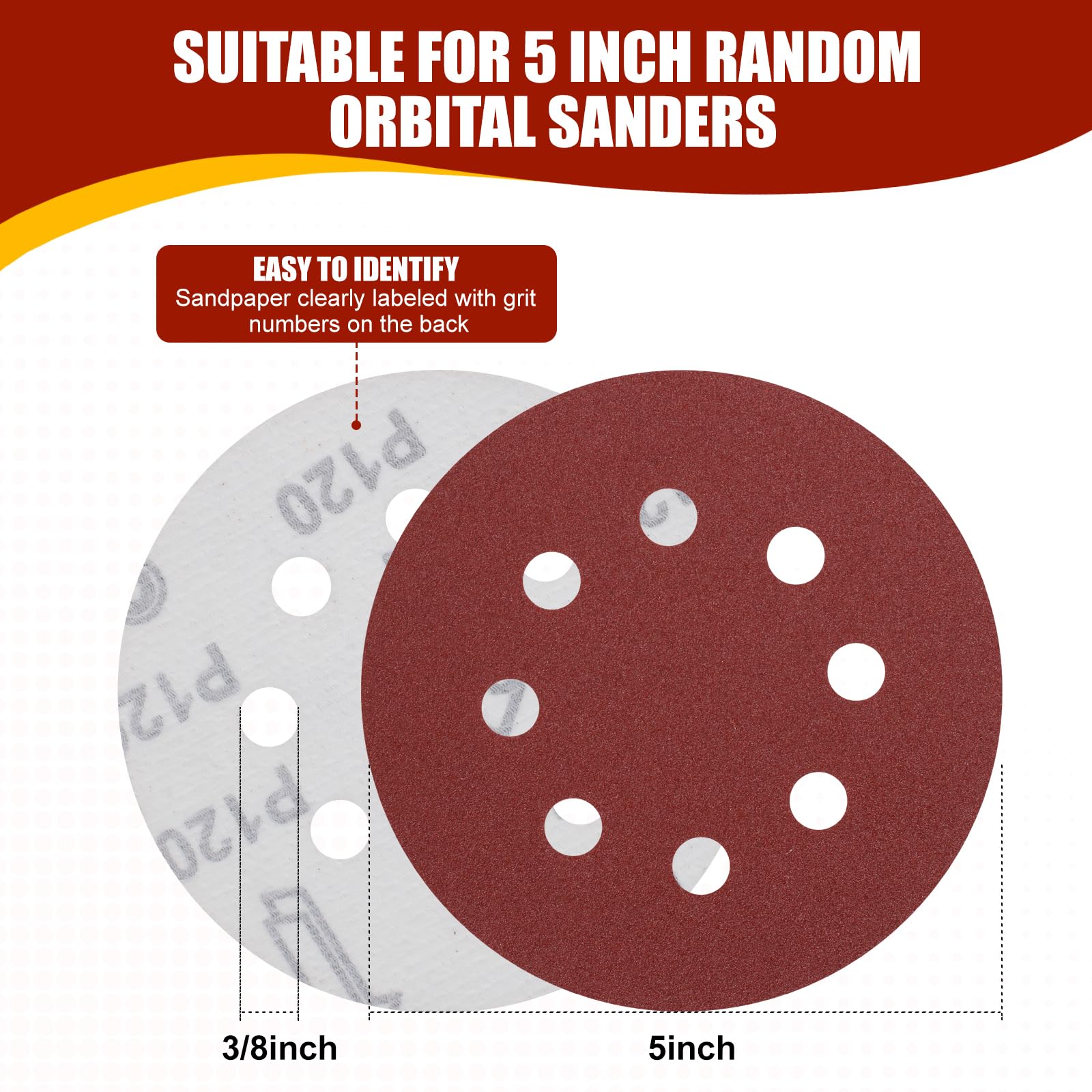 70 PCS Sanding Discs - Orbital Sander Pads -3