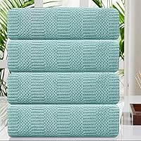 Vista 10 de Oliven Juego de 4 toallas de baño grandes blancas de 35"x70", toallas de baño de gran tamaño jumbo de 600 GSM, suaves, altamente absorbentes