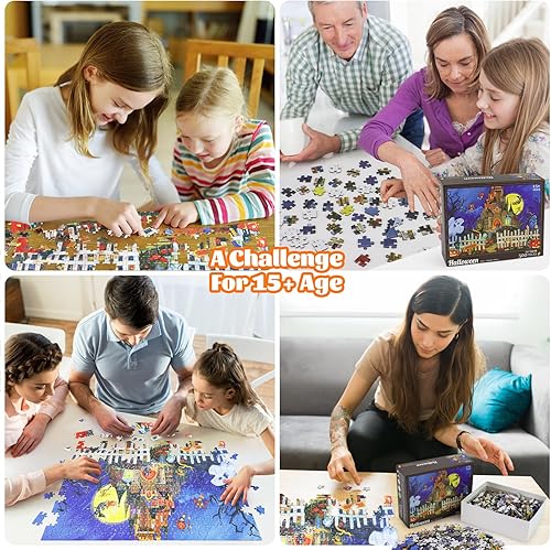 Miniatura 5 de Motiloo Rompecabezas de 500 piezas de Halloween para adultos, castillo fantasma de Halloween, rompecabezas de 500 piezas, rompecabezas de Ghost Jack