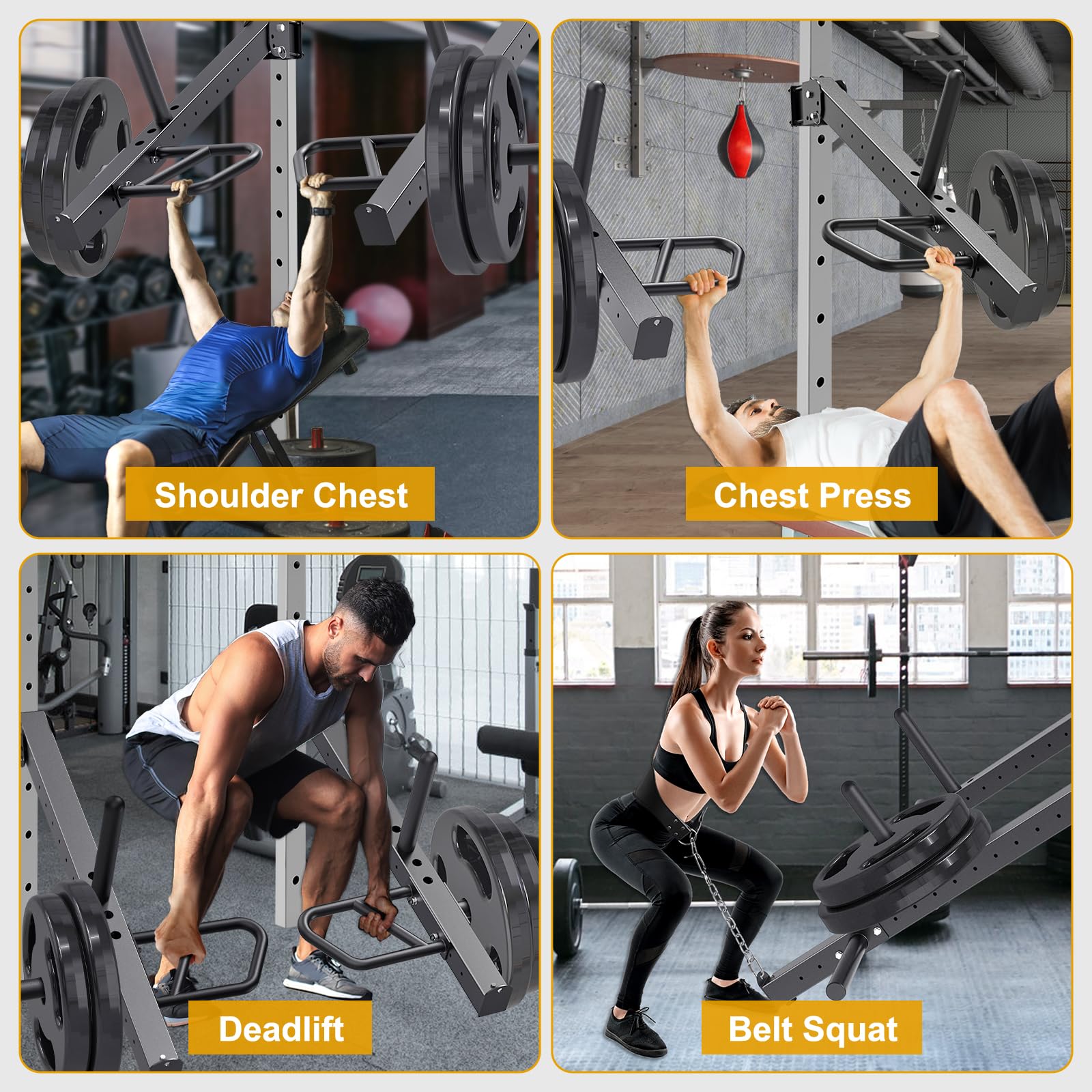 Kipika Power Rack Jammer Arms – Verstellbare Höhe & Winkel Hebelarmsystem für Power Cages mit 1,6 cm oder 2,5 cm Löchern – passend für 5,1 cm olympische Platten – 1 Paar