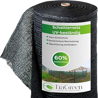 EraGreen Schattiernetz 3m x 1m (Meterware) - Sonnenschutz mit 60% Schattierwirkung für Pflanzen, Gartenzaun und Balkon - Abdunkelung für Gewächshaus - UV-stabilisiert und wetterfest