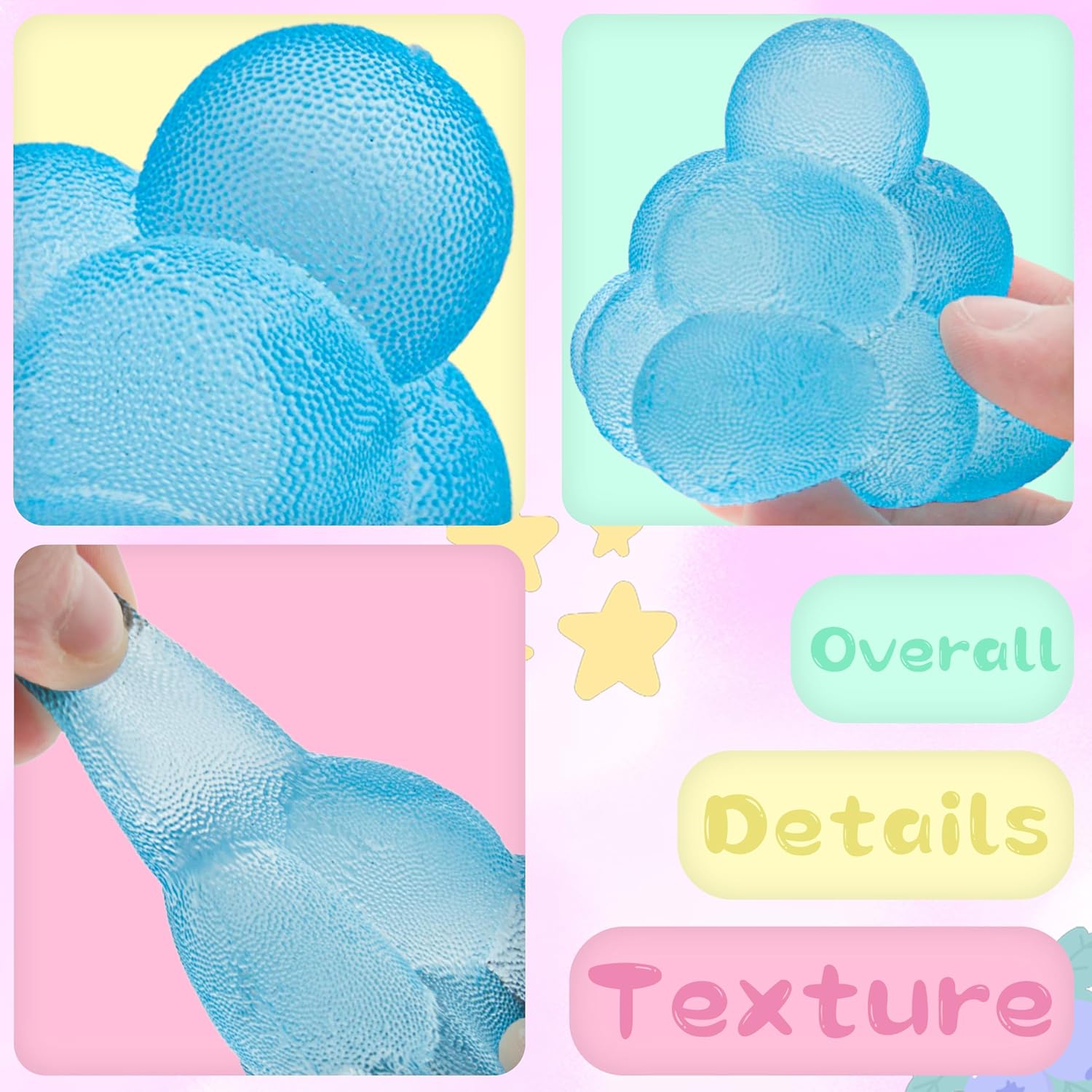 Funny Squeeze Fidget Toy, Slow Rebound Squishy Stress Relief Toy with Tactile Fun, Multi-Ball Stack Tactile Anxiety Relief Desk Fidget for Adults & Kids