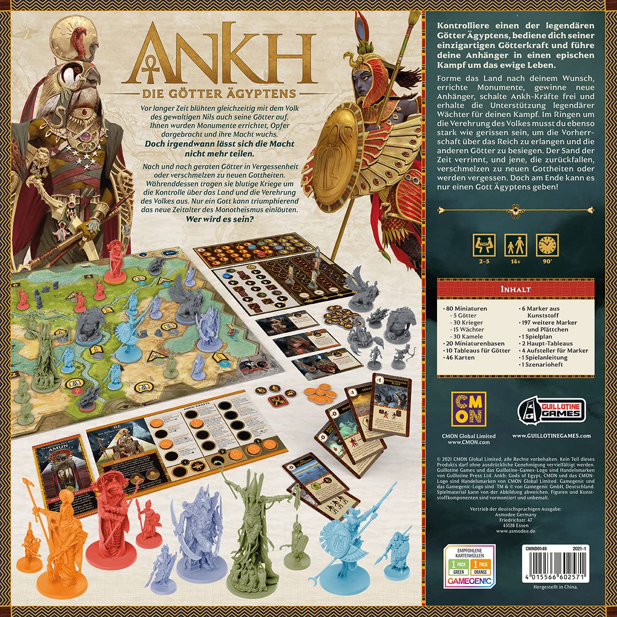 CMON | Ankh | Grundspiel | Kennerspiel | Strategiespiel | 2-5 Spieler | Ab 14+ Jahren | 90 Minuten | Deutsch