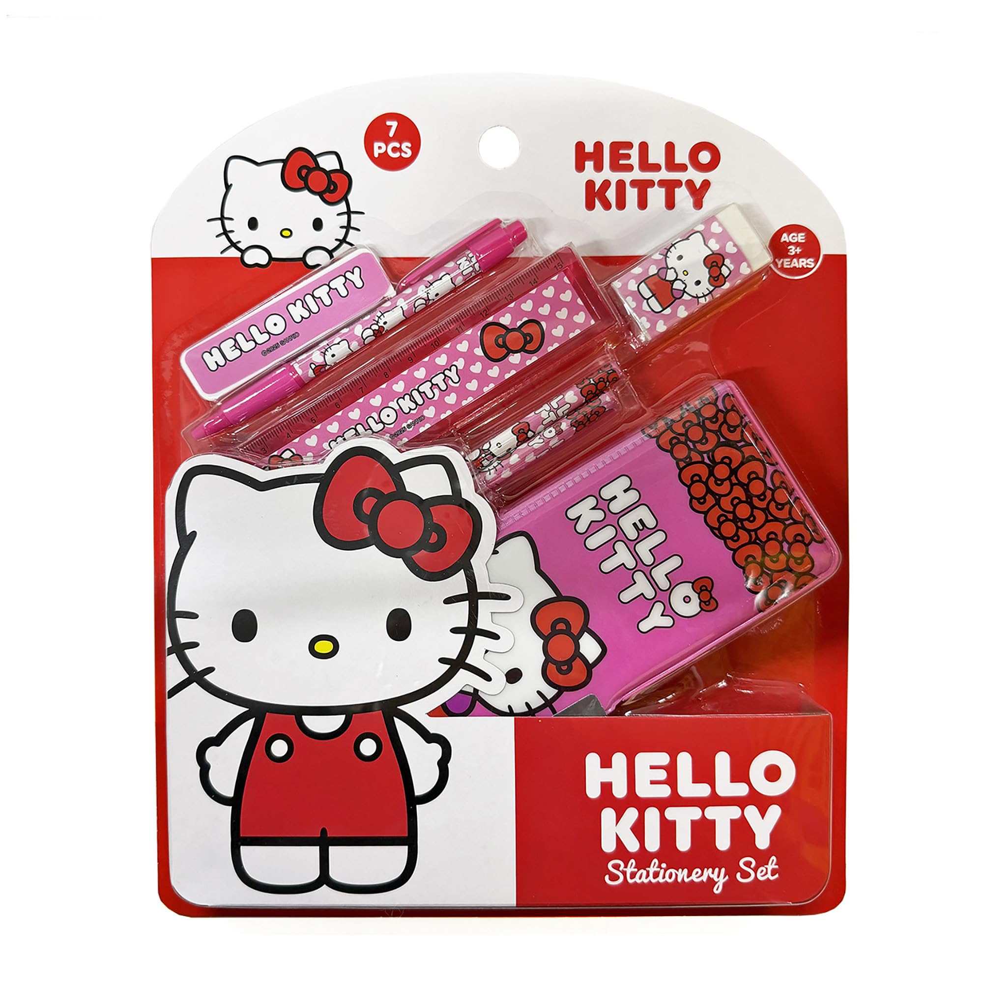 Hello Kitty Stationery Kit – 7 Pieces Combo with Pen, Pencils, Ruler, Eraser, Sharpener & Pencil Box for Girls-image-49