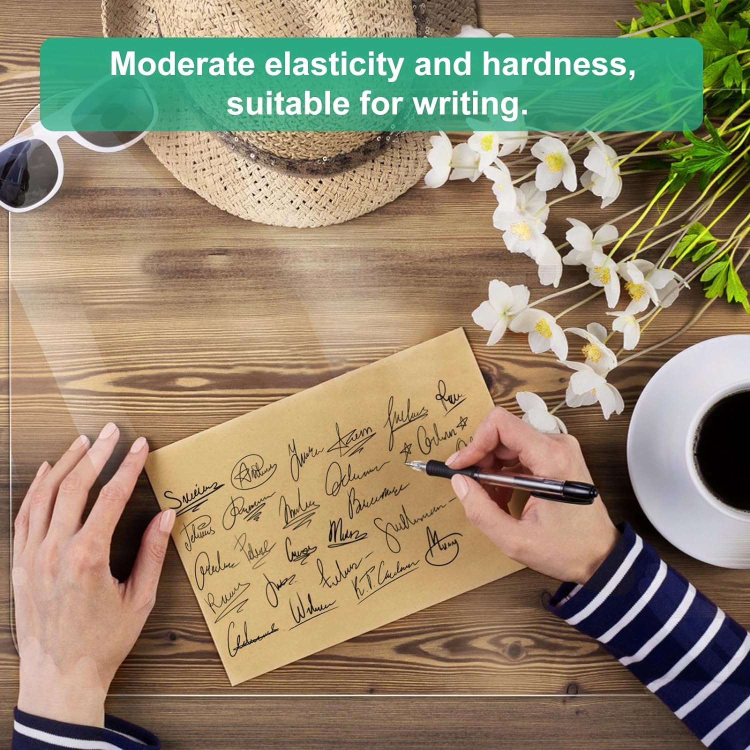 Bellblock Large Extended Clear Desk Mat/Writing Pad/Table Mat | Writable with Board Marker | Anti-Skid & Splash-Proof | 2mm Transparent Polyvinyl Chloride | 70 x 34 cm 2