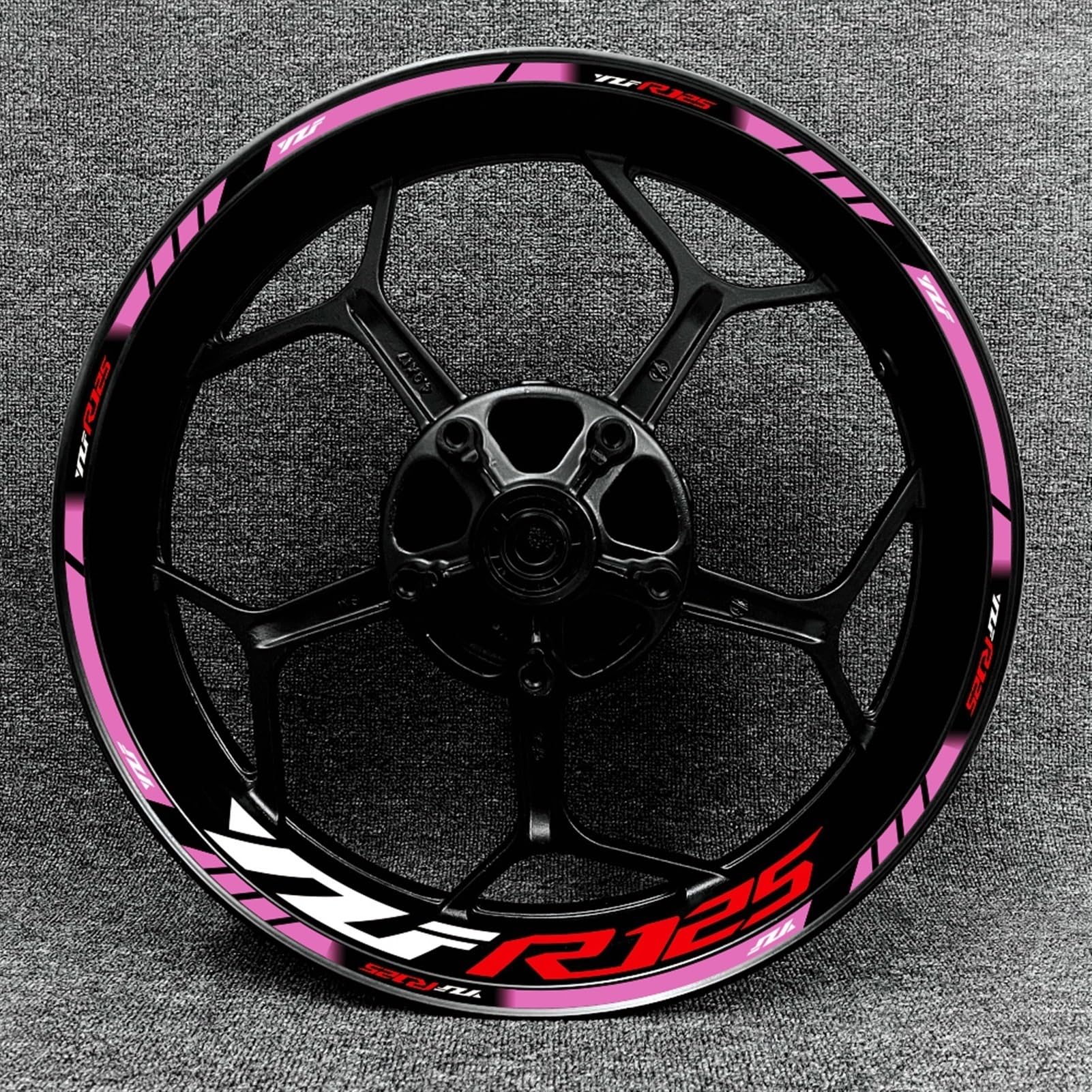 Motorcycle Front and Rear Tire Rim Reflective Decals Waterproof Stickers Accessories for Yamaha YZF R125 Decorative(Color8)