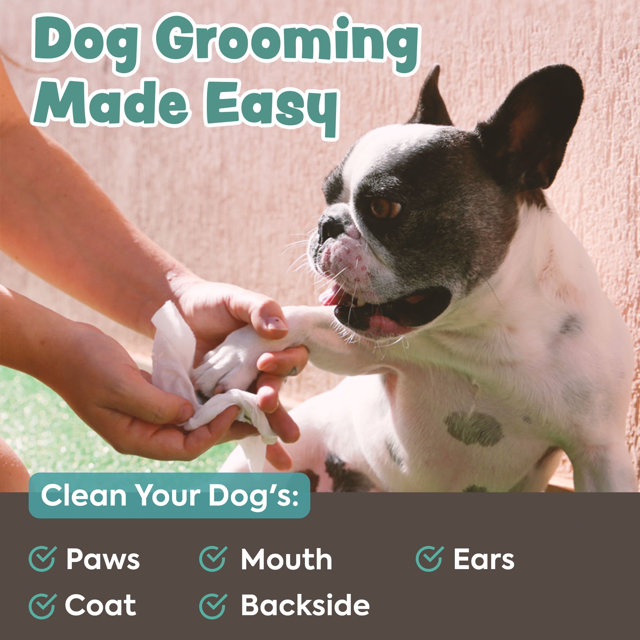 Bark & Clean Dry Dog Wipes, Dog Grooming Supplies - Unscented Non-Woven Dog Cleaning Wipes - Hypoallergenic Dog Wipes for Paws and Butt - Liquid and Chemical Free Pet Wipes - 50 3