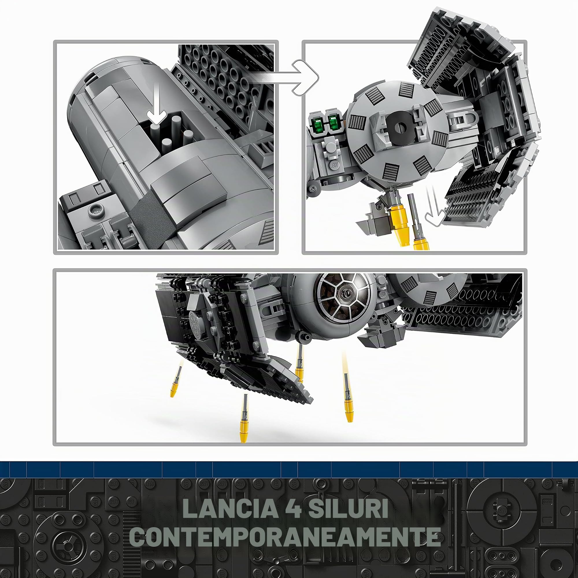 LEGO 75347 Star Wars TIE Bomber Model Building Kit, Modellino da Costruire di Starfighter & 75333 Star Wars Jedi Starfighter di Obi-Wan Kenobi, Modello da Costruire