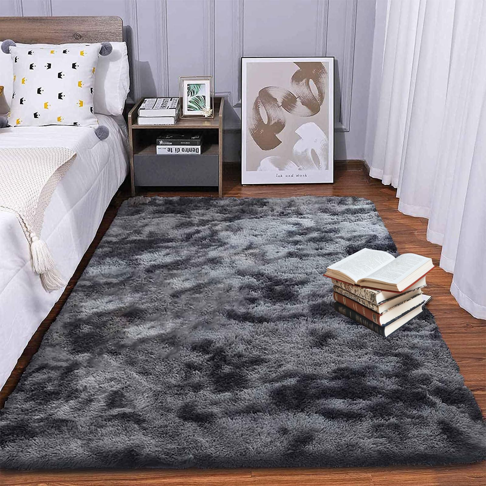 Tapis de salon shaggy doux 130 x 370 cm pour sol froid et glissant