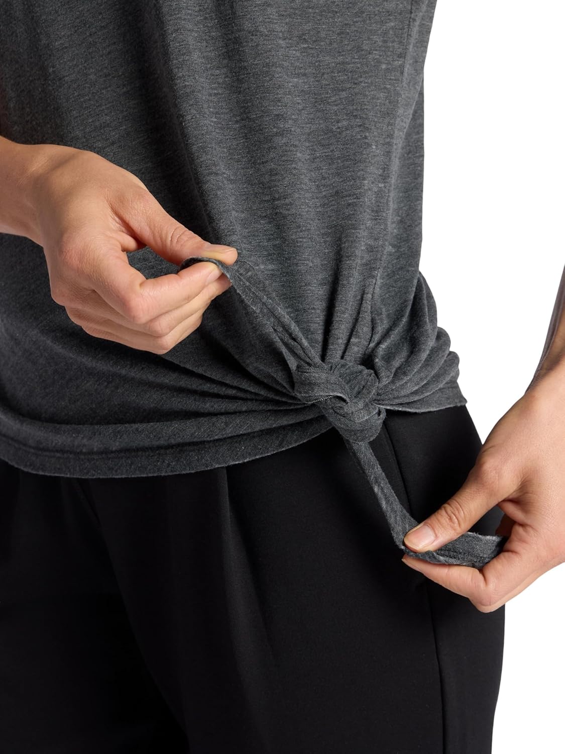 Gaiam Womens Burnout Tie Crewneck T-Shirt with Adjustable Hem, Relaxed Fit, Lightweight Breathable Material - Image 4