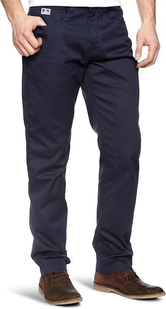 Le Breve Veteran Jeano Straight Men's Trousers Navy W32 INxL34 in :  Amazon.co.uk: Clothing