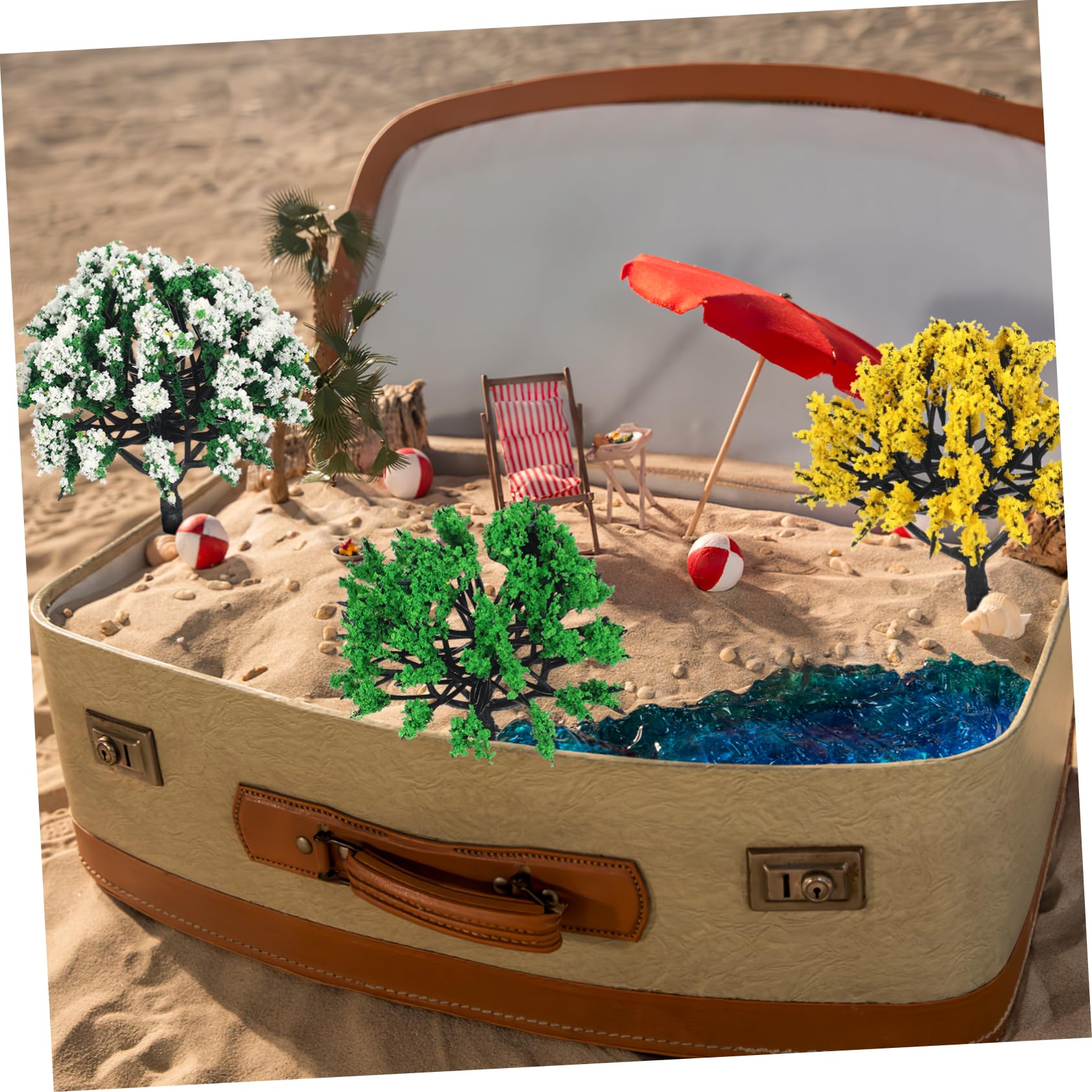 Operitacx 60 Piezas Micro Paisaje Ecologización De Árboles Pequeños Modelo De Árbol Artificial Accesorios De Tren Adorno De Árbol Mini Árboles Plantas Adorno Modelo Suministros De Diorama