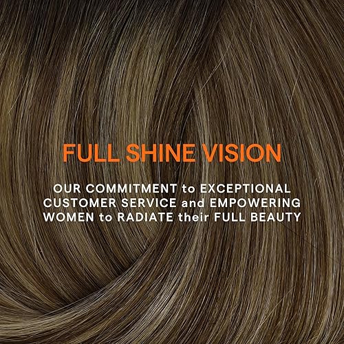 Miniatura 9 de Full Shine - Extensiones de clip de cabello humano real, extensiones de cabello lacio en balayage - Ombré castaño oscuro a mezcla de castaño y rubio