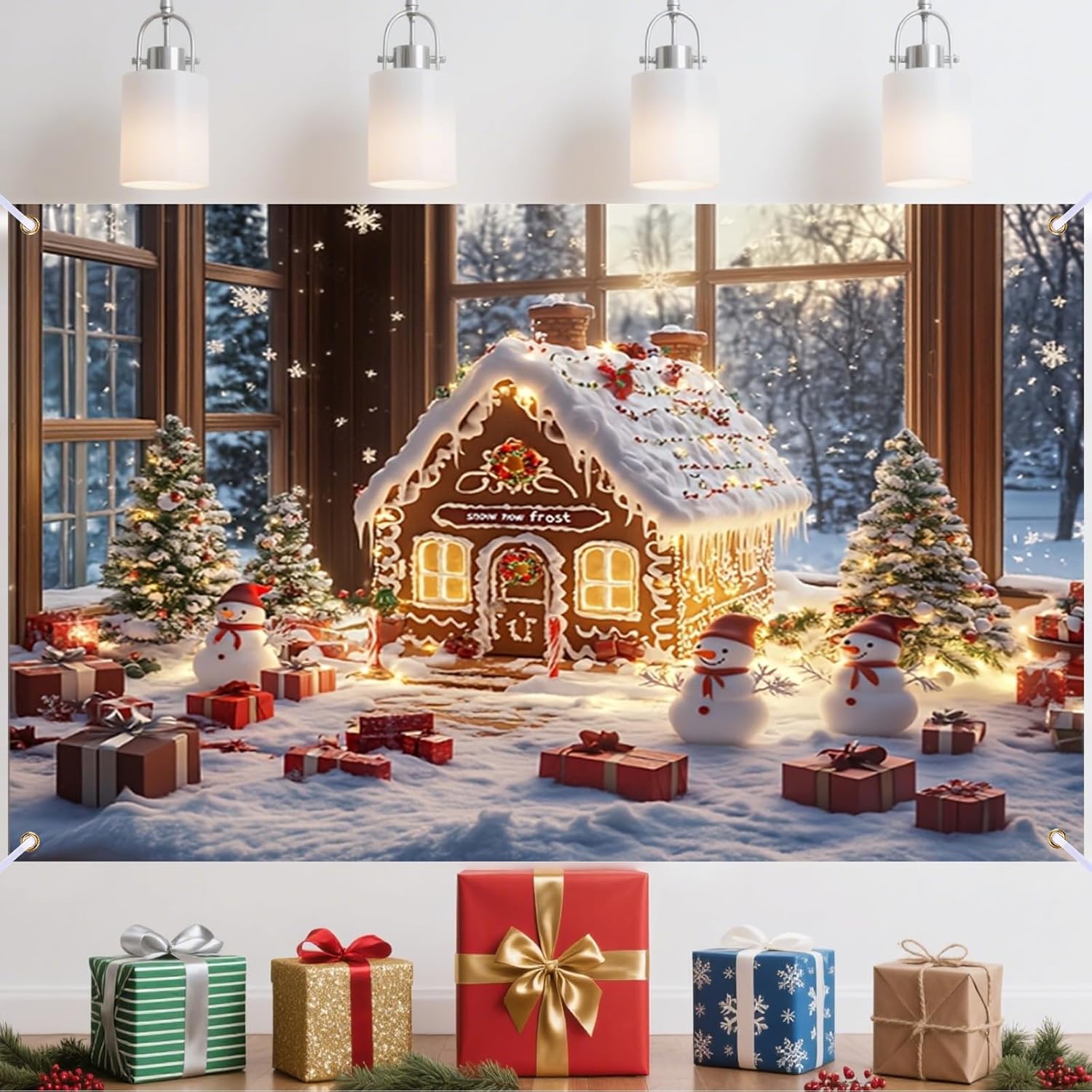 Nuxovilal大型クリスマスツリーバナー 複数のシナリオ パーティー装飾 屋内壁 クリスマス ホームハウス用品 (タイプH、71