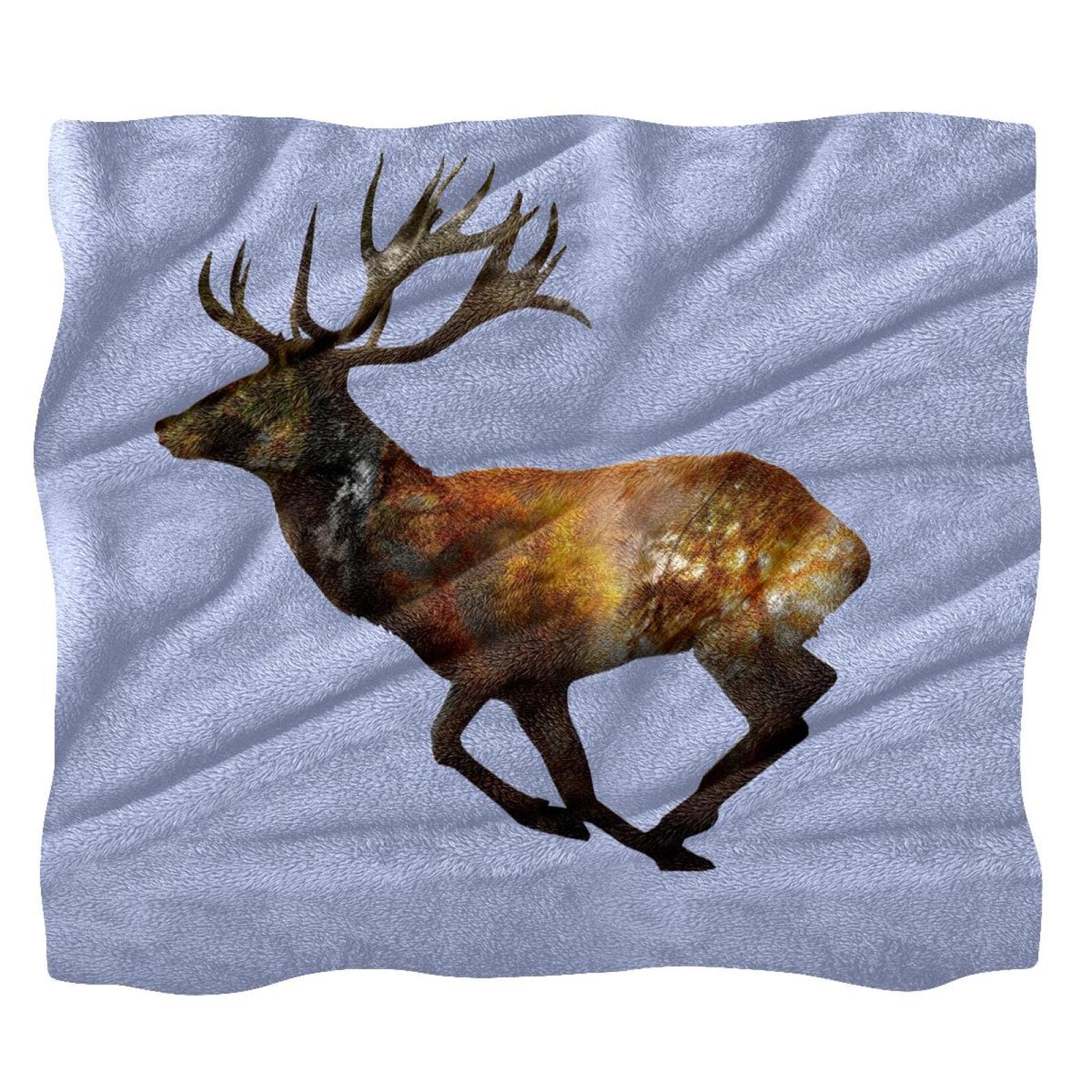 Couvre-lit douillet pour chambre enfant avec imprimé wapiti ludique