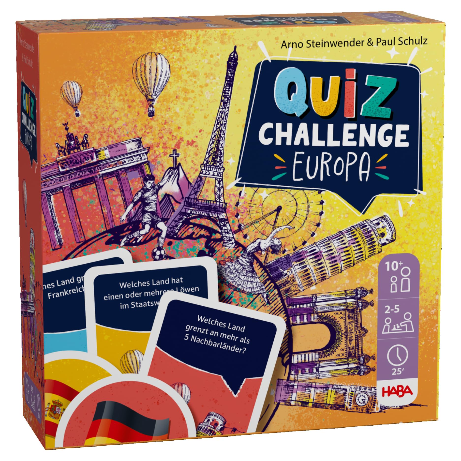 HABA Quiz Planet Europa – Wissensspiel für Kinder & Erwachsene – Mit 180 Quizfragen über 30 Länder, für 2-5 Spieler ab 10 Jahren – 2012198001