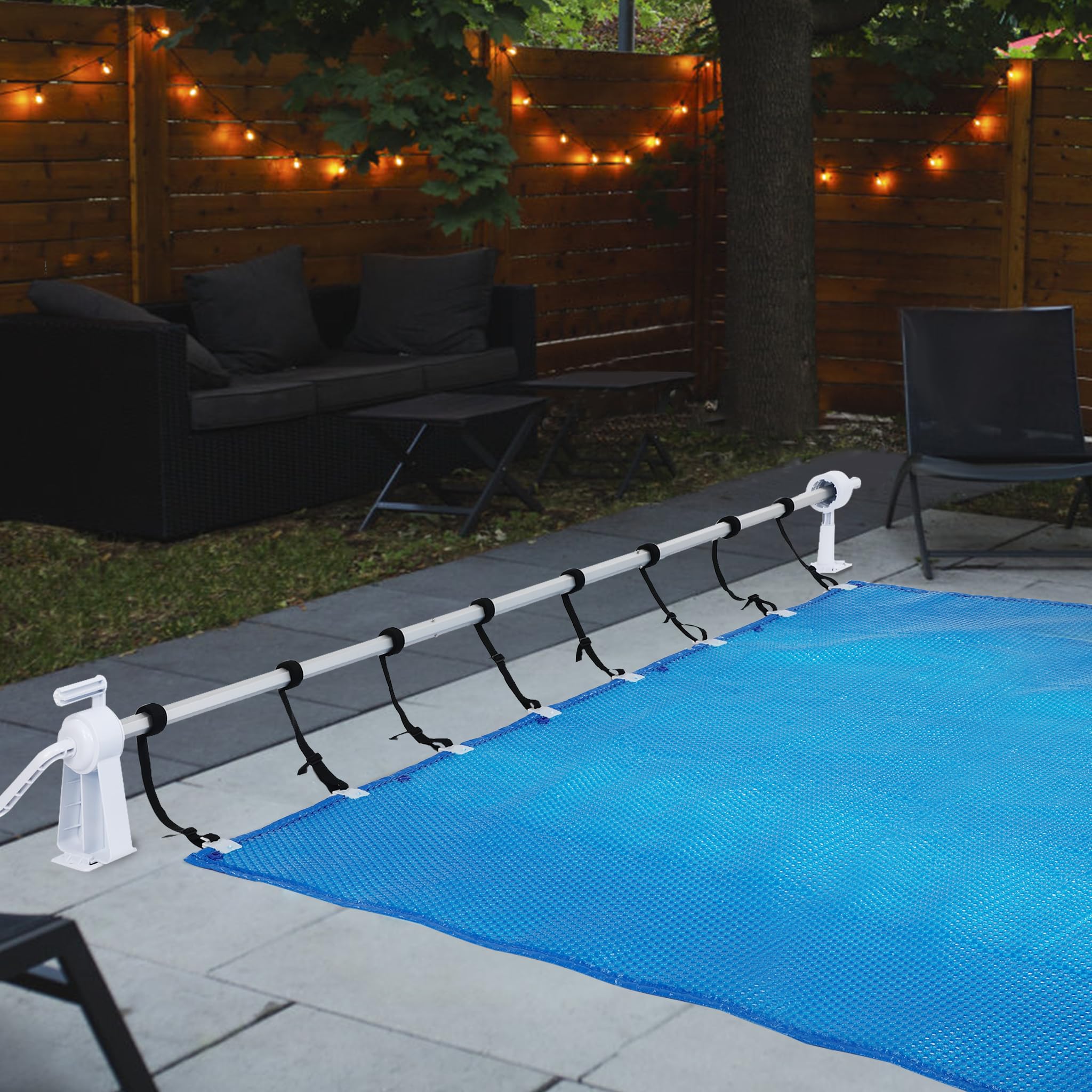 Pool Aufroller 1,05–6,15 m Verstellbar, Aluminium Aufrollvorrichtung für Poolfolie & Solarplane