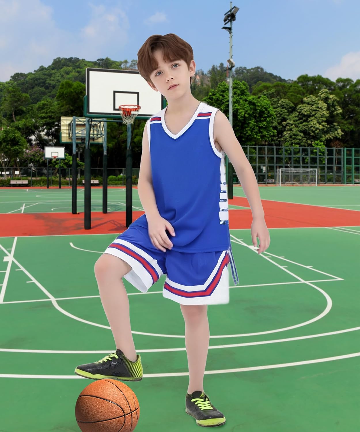 M2C Boys Girls Basketball Performance Tank Top and Shorts Set Jerseys Tracksuit - Image 3